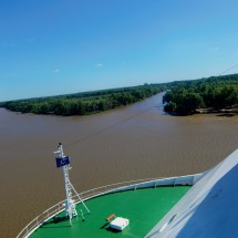 Rio Parana with the Grimaldi flag